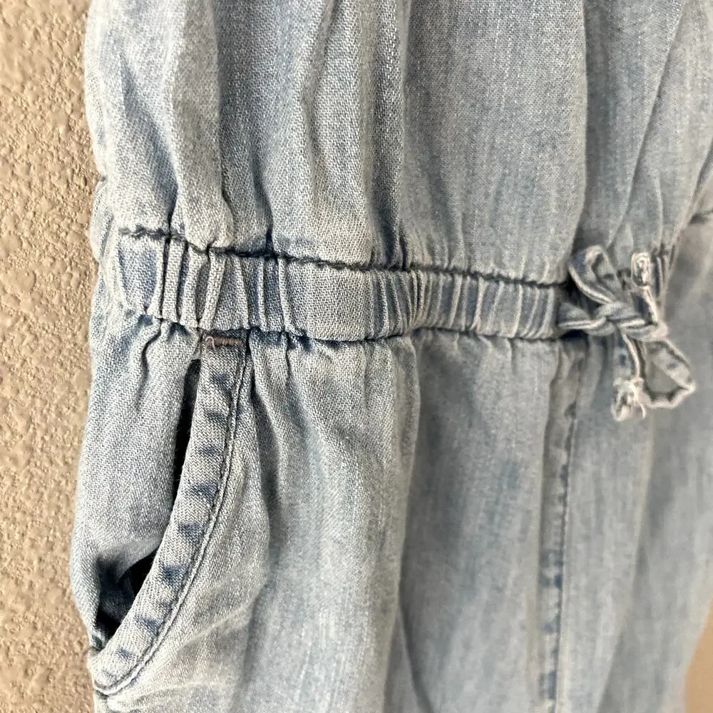 Baby Gap Chambray Flutter Sleeve Easy Romper - 5